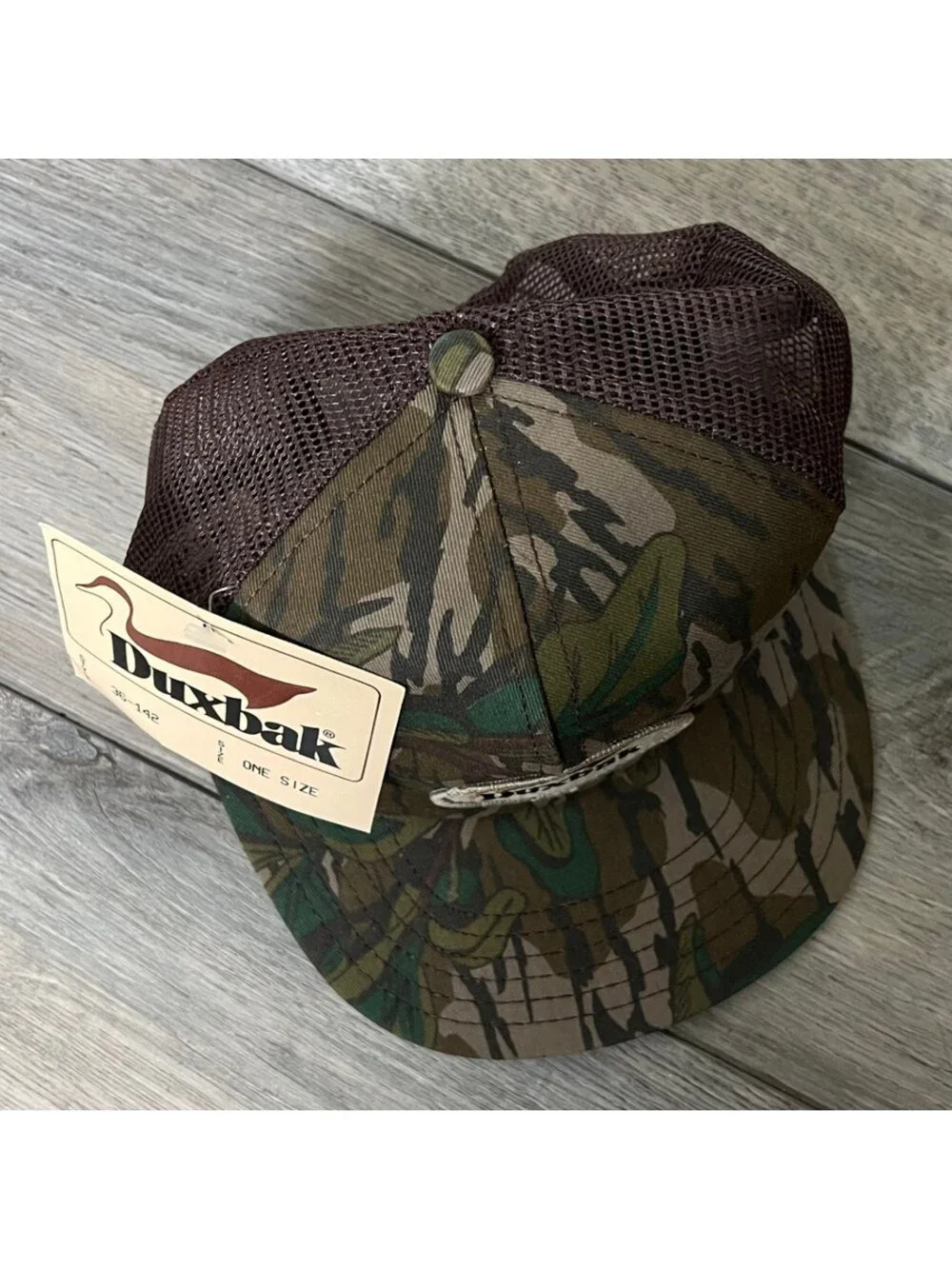 Vintage Duxbak Camo Trucker Hat One Size Snapback Meshback Hunting NEW NWT USA